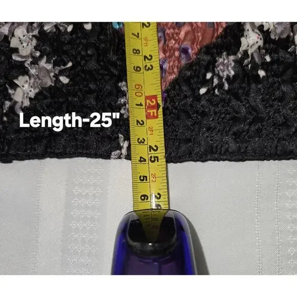 Asian Inspired Floral Top Jacket XL Reversible Textured Crinkle Super Stretchy - Picture 12 of 16